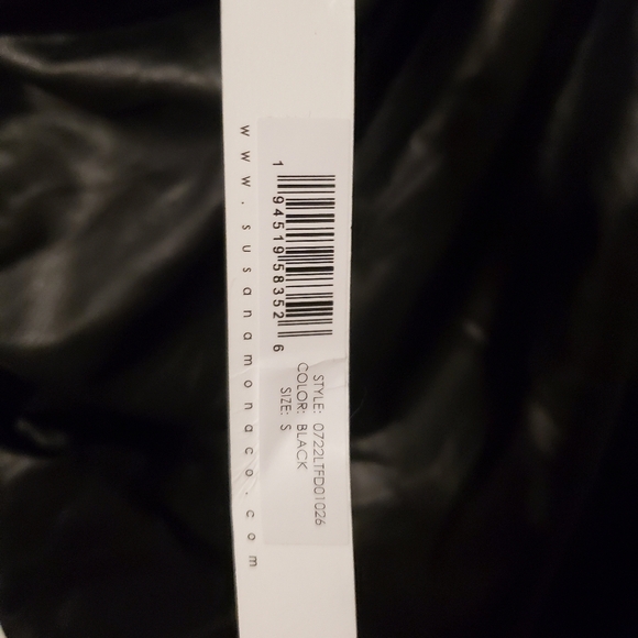 Small Black faux leather Susana Monaco dress - Picture 3 of 4